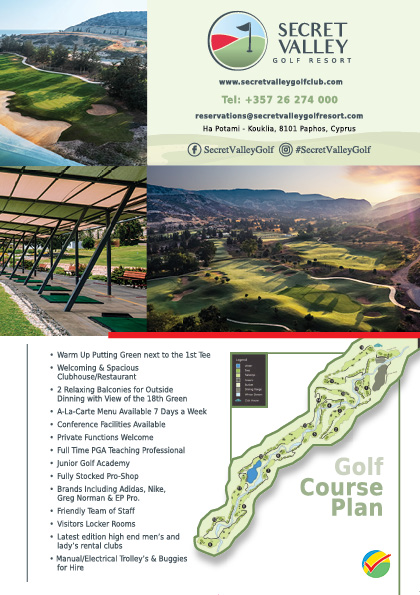 Advert for Secret Valley Golf Course, Cyprus.